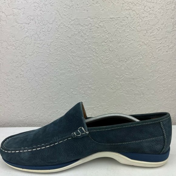 Johnston & Murphy Mens Sheepskin Dark Blue Leather Slip On Loafers Size 9.5 main image 7